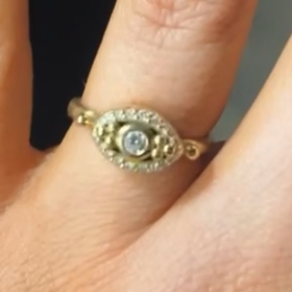 Diamond & Gold Evil Eye Ring